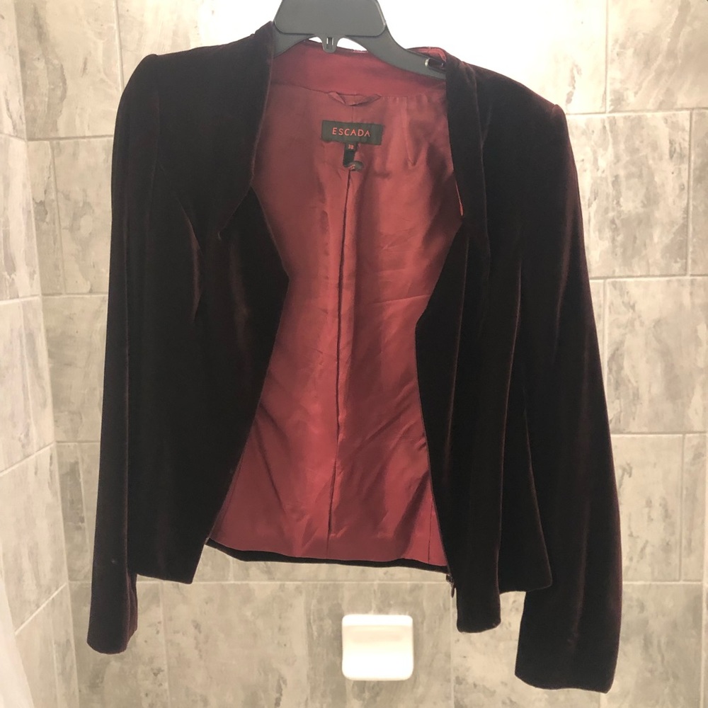Dark Purple Velvet Escada Jacket with Zipper